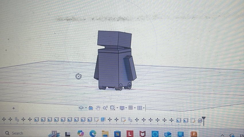 Modelado 3D de la nueva versión del robot en la computadora