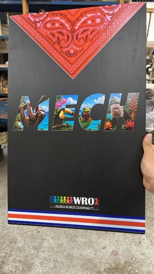 Nuevo frente de MECH-3 con el logo en letras de colores y el pañuelo rojo